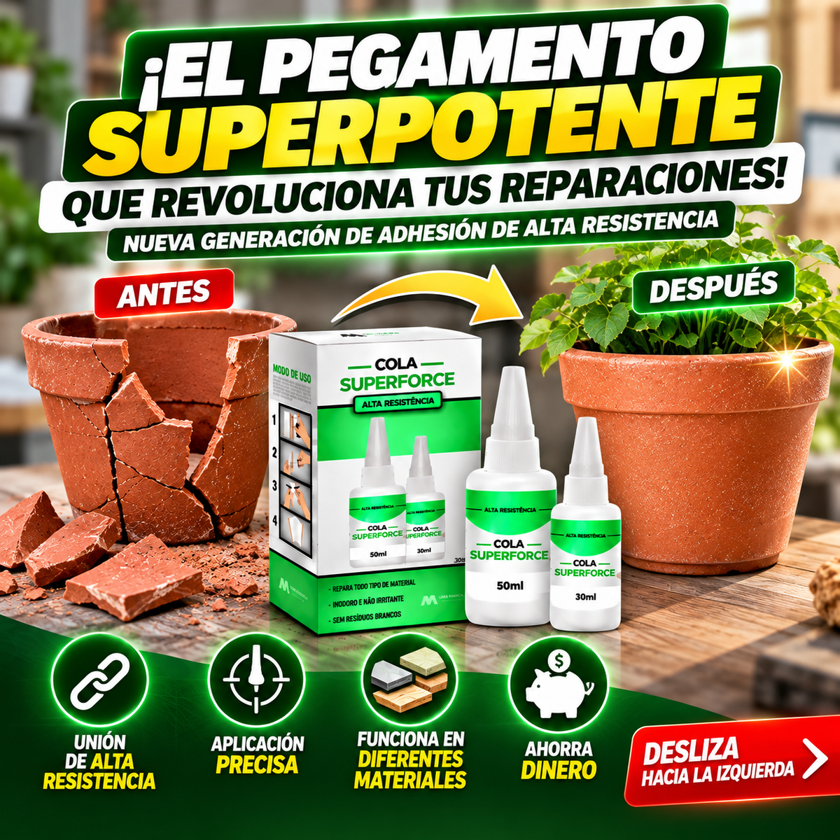 PEGAMENTO SUPERPOTENTE DE NUEVA GENERACIÓN PARA REPARACIONES DE ALTA RESISTENCIA