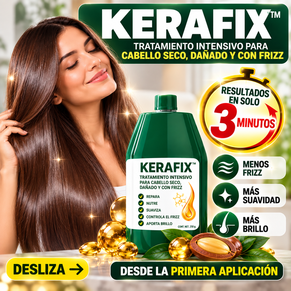KERAFIX™ TRATAMIENTO INTENSIVO DE ACCIÓN INSTANTÁNEA PARA CABELLO SECO, DAÑADO Y CON FRIZZ