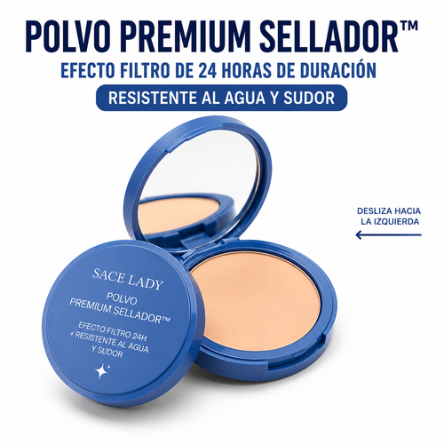 POLVO PREMIUM SELLADOR™ | EFECTO FILTRO 24H + RESISTENTE AL SUDOR Y AGUA