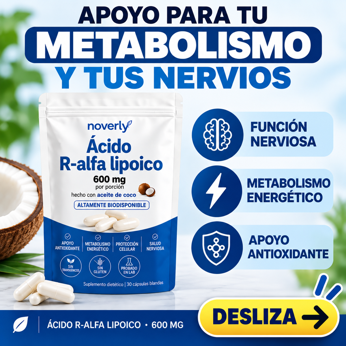 CÁPSULAS DE APOYO PARA EL BIENESTAR METABÓLICO Y LA FUNCIÓN NERVIOSA