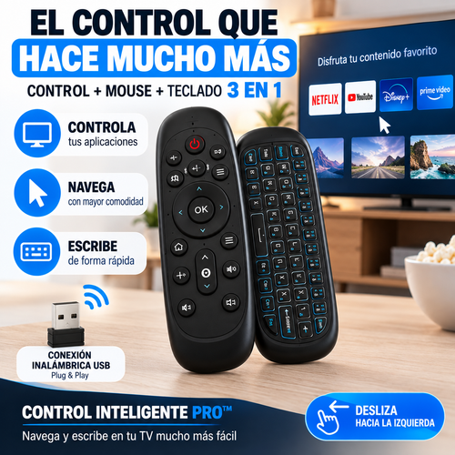 CONTROL INTELIGENTE PRO™  CONTROL + MOUSE + TECLADO 3 EN 1