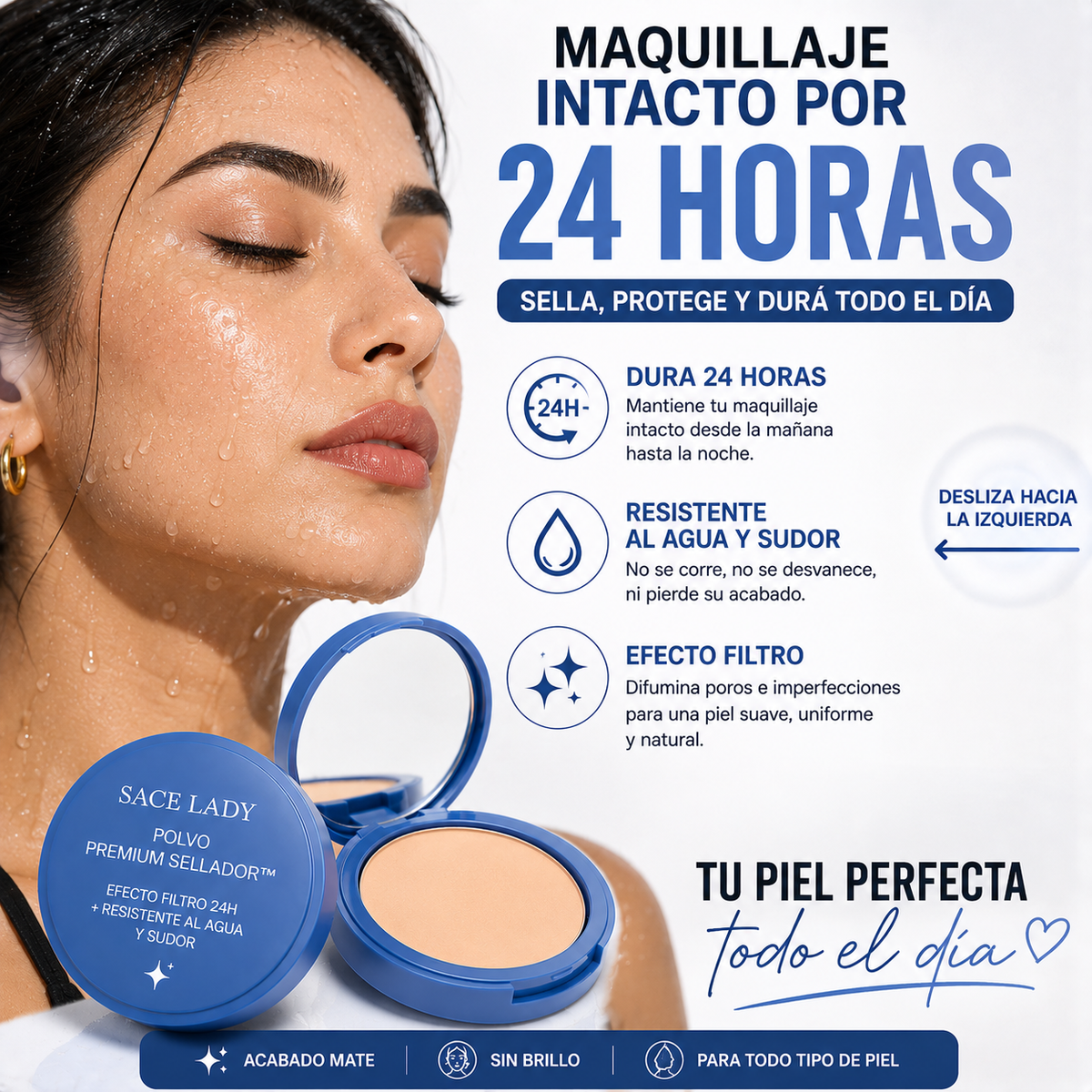 POLVO PREMIUM SELLADOR™ | EFECTO FILTRO 24H + RESISTENTE AL SUDOR Y AGUA