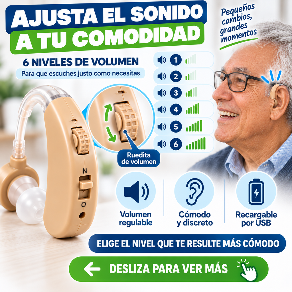 AUDÍFONO DE AMPLIFICADOR AUDITIVO | PARA ESCUCHAR CON MAYOR CLARIDAD