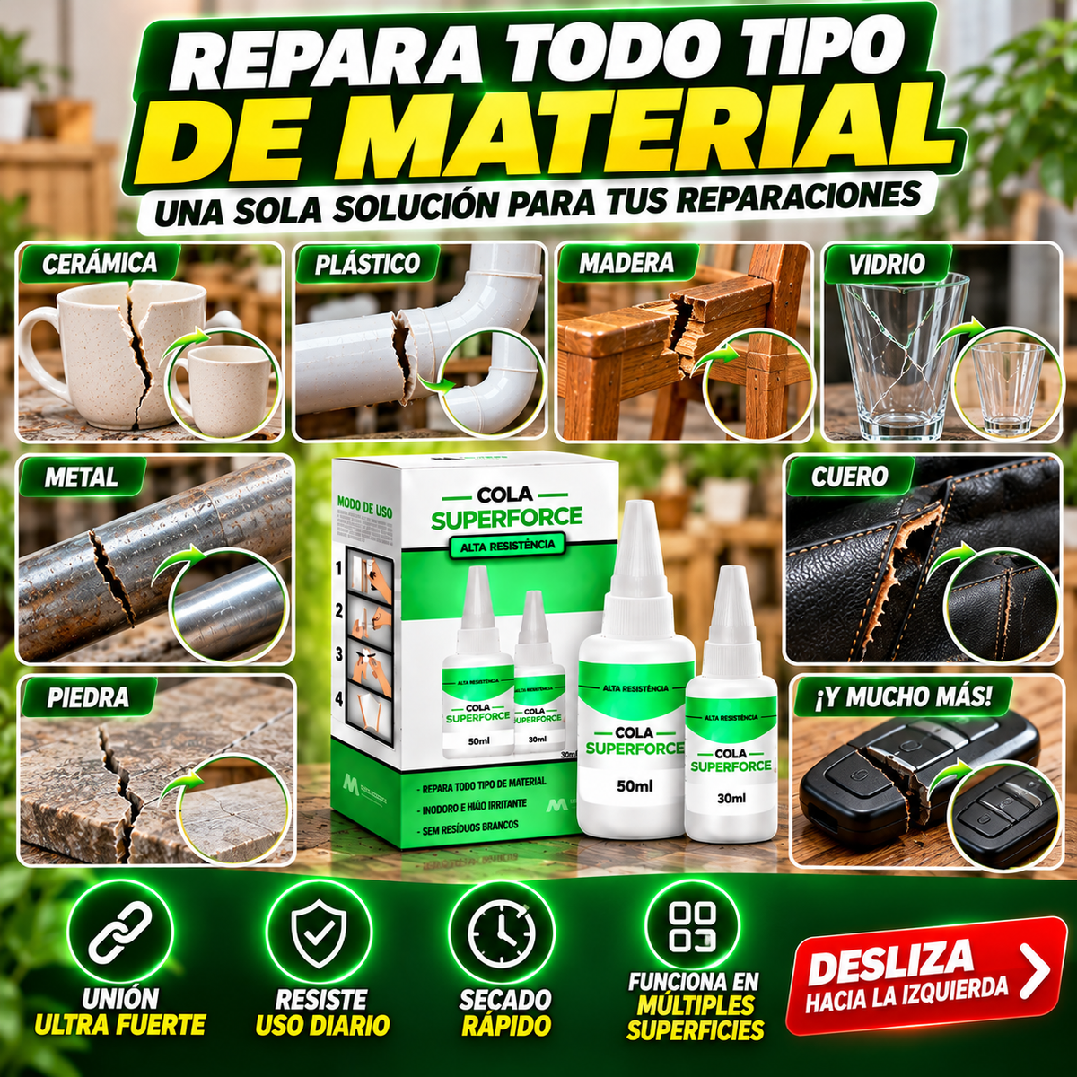 PEGAMENTO SUPERPOTENTE DE NUEVA GENERACIÓN PARA REPARACIONES DE ALTA RESISTENCIA