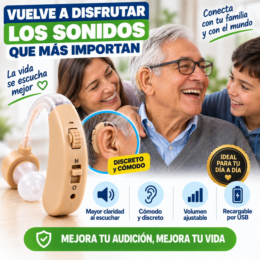 AUDÍFONO DE AMPLIFICADOR AUDITIVO | PARA ESCUCHAR CON MAYOR CLARIDAD