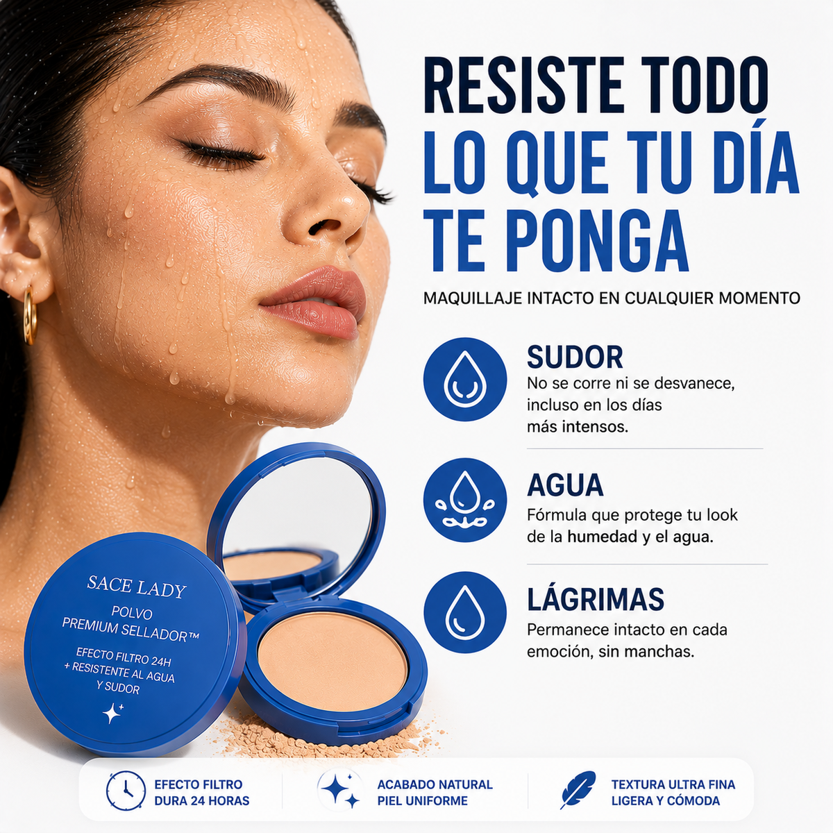 POLVO PREMIUM SELLADOR™ | EFECTO FILTRO 24H + RESISTENTE AL SUDOR Y AGUA