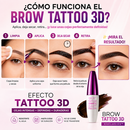 BROW TATTOO 3D EXCLUSIVE™ - GEL TATUAJE DE EDICIÓN LIMITADA PARA CEJAS PERFECTAS POR 3 DÍAS