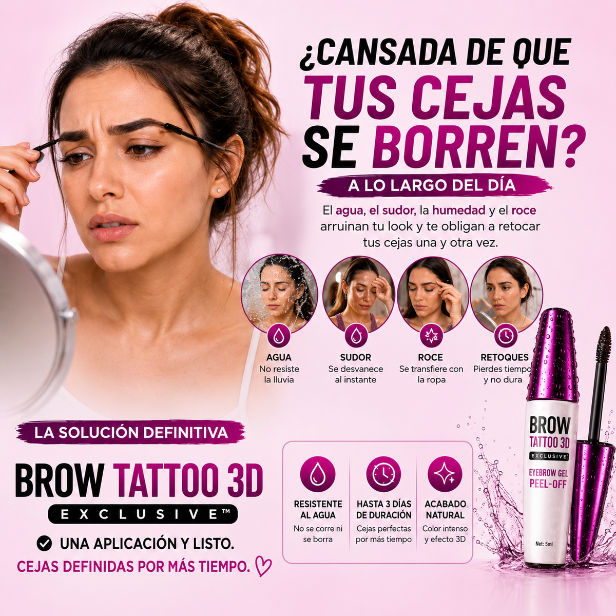 BROW TATTOO 3D EXCLUSIVE™ - GEL TATUAJE DE EDICIÓN LIMITADA PARA CEJAS PERFECTAS POR 3 DÍAS