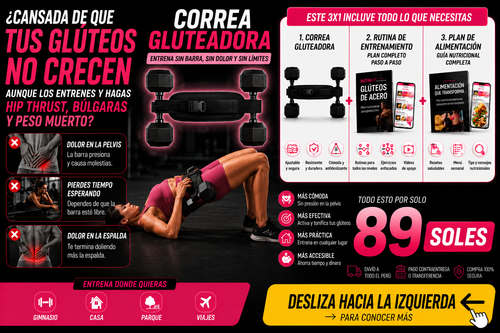 🚨SOLO POR HOY🚨 CORREA CRECE GLÚTEOS - 🎁 INCLUYE RUTINA DE ENTRENAMIENTO + PLAN DE ALIMENTACIÓN ✅