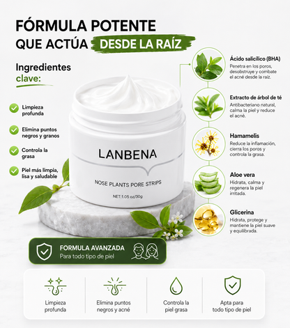 MASCARILLA LANBENA™ - Fórmula potente que elimina acné y puntos negros desde la raíz