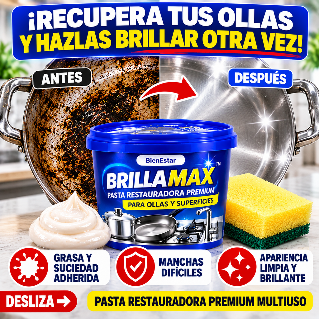 BRILLAMAX™ | PASTA RESTAURADORA PREMIUM PARA OLLAS Y SUPERFICIES