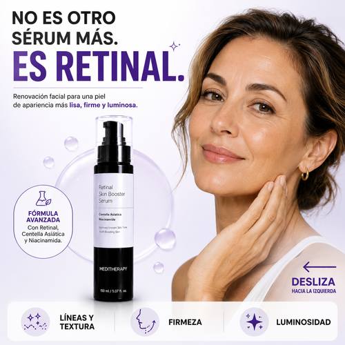 Sérum Renovador Facial con Retinal para una piel lisa, firme y uniforme.