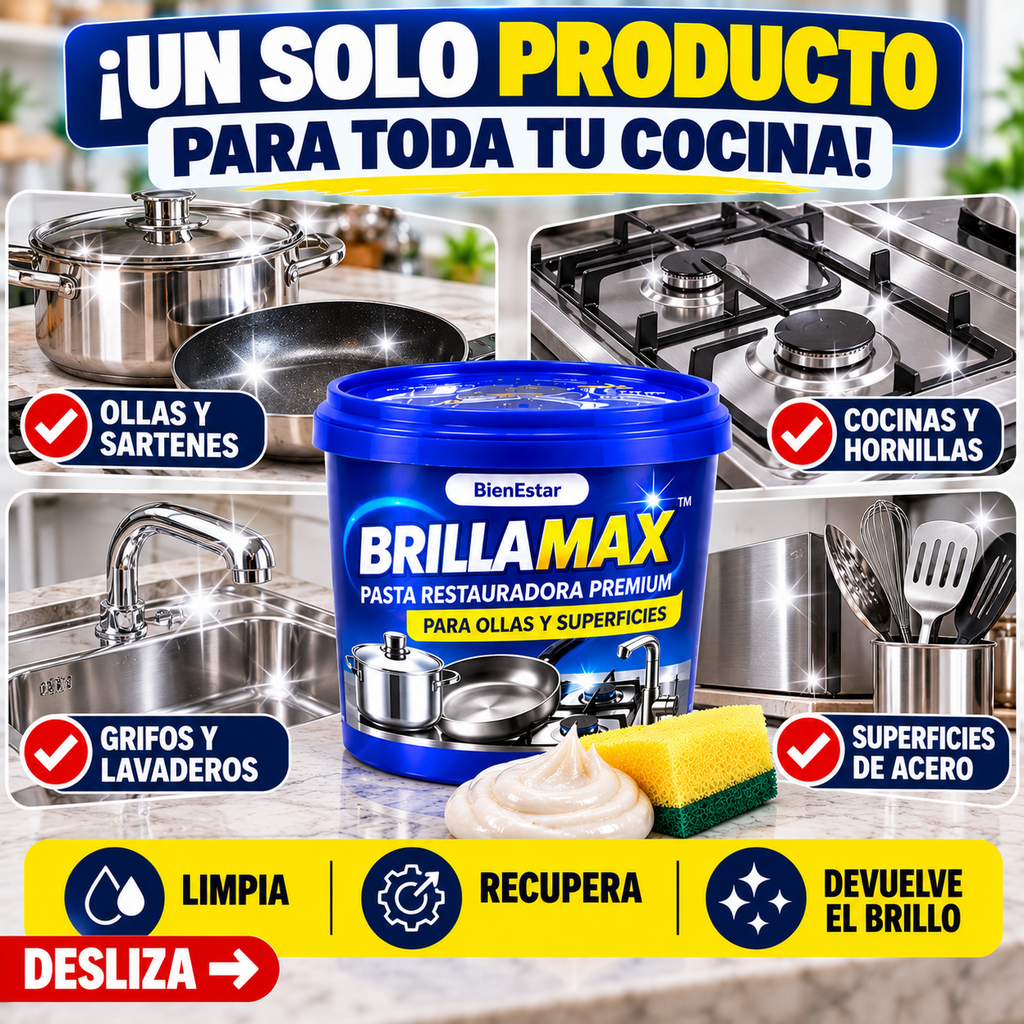 BRILLAMAX™ | PASTA RESTAURADORA PREMIUM PARA OLLAS Y SUPERFICIES