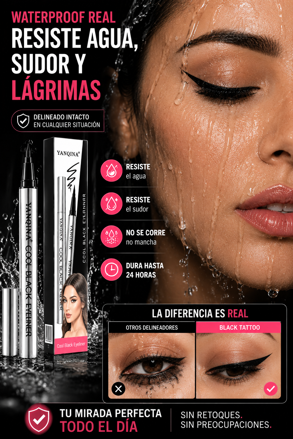 BLACK TATTOO™ DELINEADOR PREMIUM - EDICIÓN LIMITADA - RESISTENTE AL AGUA Y DE ALTA DURACIÓN