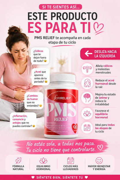 BYE CÓLICOS Y ACNÉ HORMONAL - CÁPSULAS PARA DESAPARECER EL SÍNDROME PREMENSTRUAL (PMS)