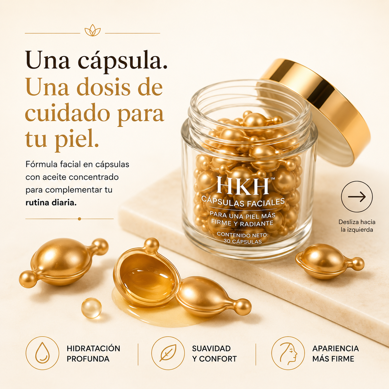 HKH™ - CÁPSULAS FACIALES PARA UNA PIEL MÁS FIRME Y RADIANTE