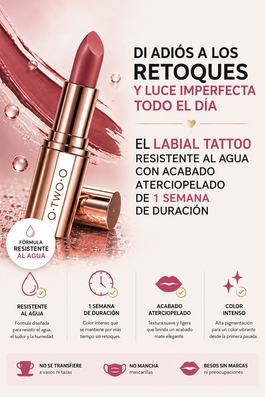 LABIAL TATTOO - RESISTENTE AL AGUA DE 1 SEMANA DE DURACIÓN
