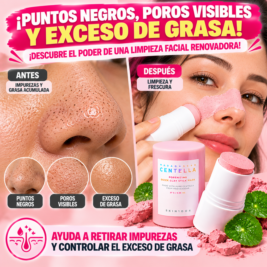 MASCARILLA FACIAL RENOVADORA 3 EN 1 EN BARRA | PUNTOS NEGROS, POROS Y CONTROL DE GRASA