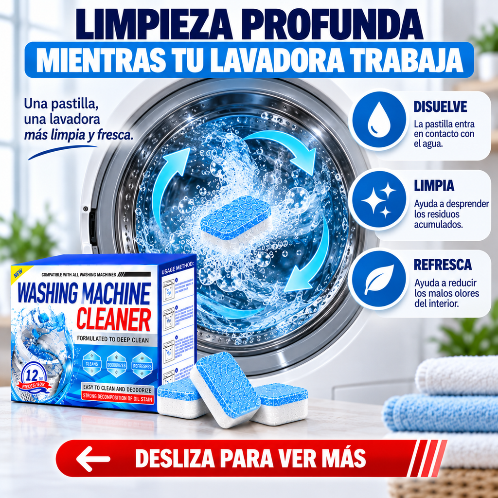 PASTILLAS DE LIMPIEZA PROFUNDA PARA LAVADORAS