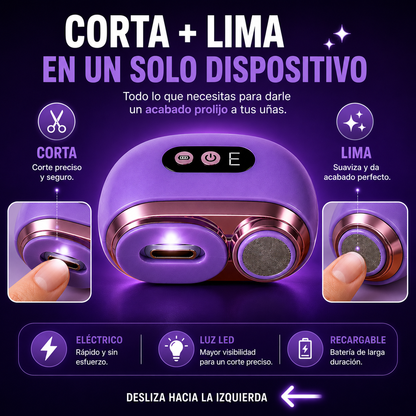 CORTAÚÑAS PREMIUM ELÉCTRICO 2 EN 1  | CORTE + LIMADO FÁCIL Y SEGURO