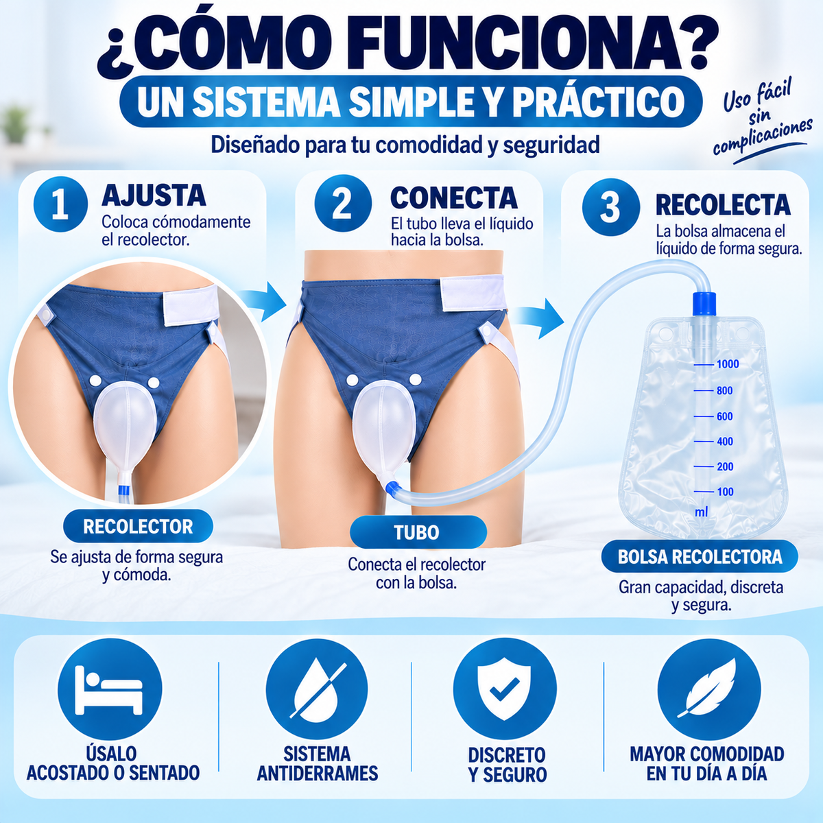 RECOLECTOR DE ORINA PORTÁTIL PARA ADULTOS