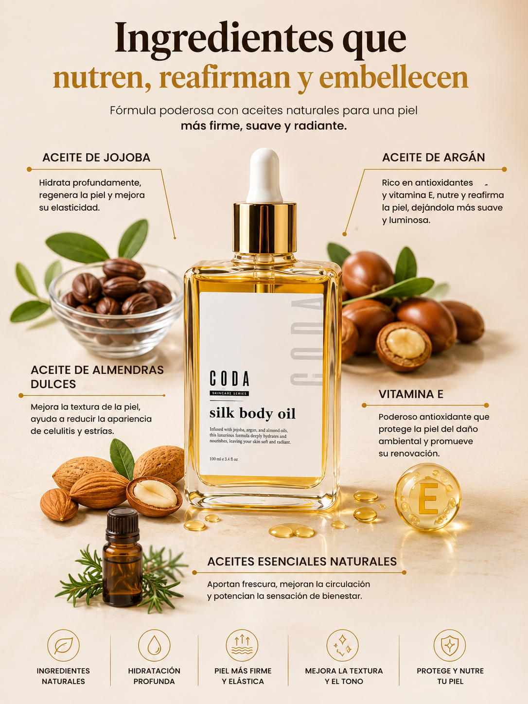 LUMINAL OIL GODA™ Aceite corporal de seda para una piel más radiante