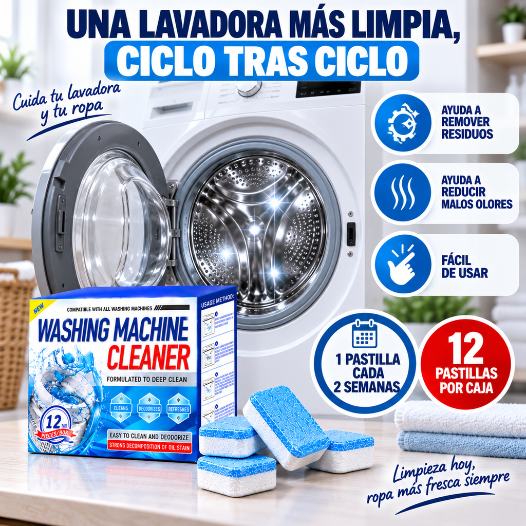 PASTILLAS DE LIMPIEZA PROFUNDA PARA LAVADORAS