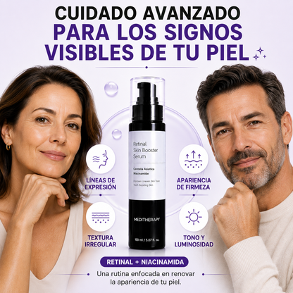 Sérum Renovador Facial con Retinal para una piel lisa, firme y uniforme.