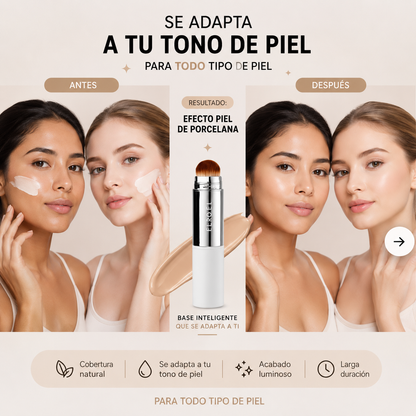 BASE INTELIGENTE ADAPTABLE AL TONO DE PIEL - PIEL DE PORCELANA INSTANTÁNEA