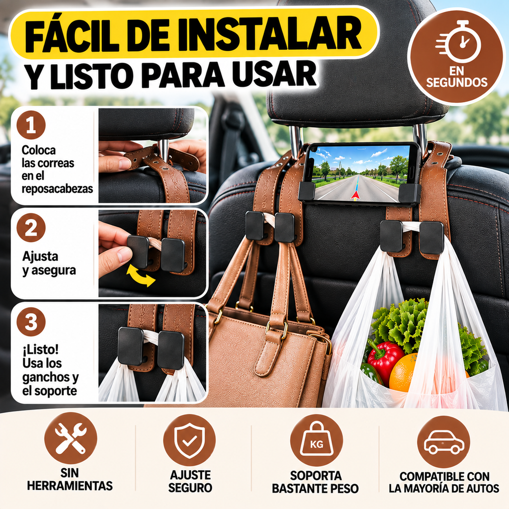 AUTOHOOK PRO™ | ORGANIZADOR MULTIFUNCIÓN PARA AUTO