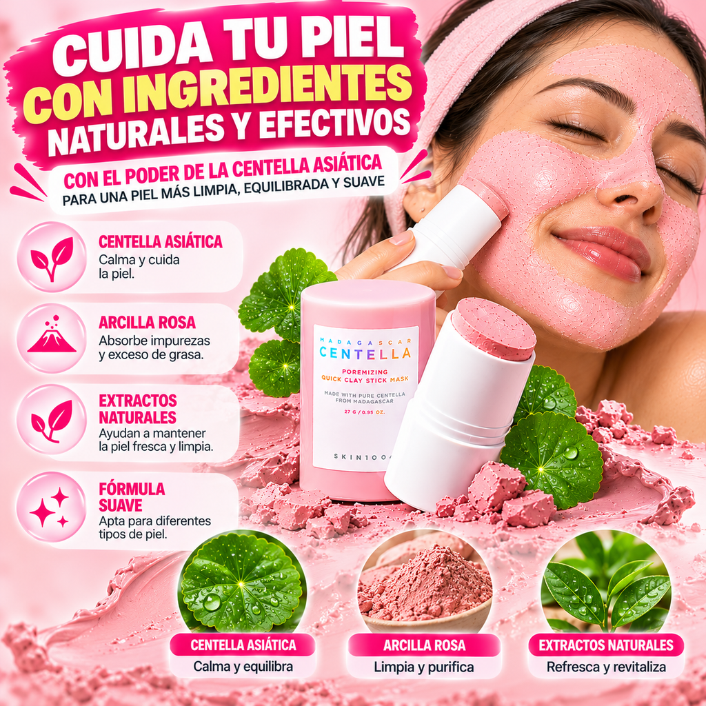 MASCARILLA FACIAL RENOVADORA 3 EN 1 EN BARRA | PUNTOS NEGROS, POROS Y CONTROL DE GRASA