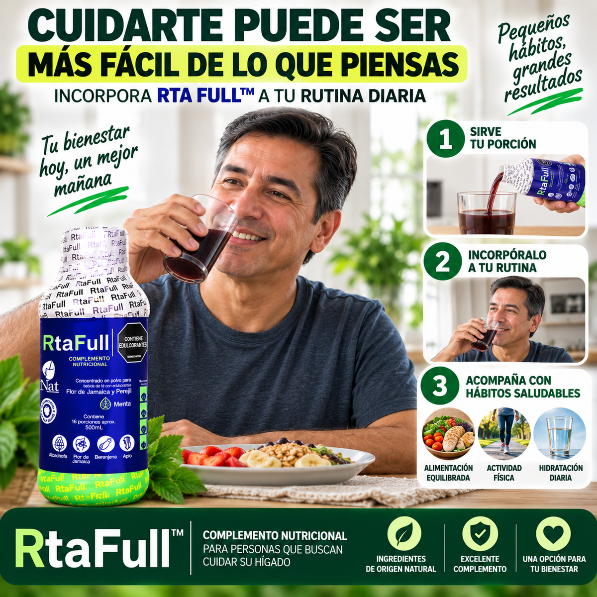 RTA FULL™ | COMPLEMENTO NUTRICIONAL PARA PERSONAS QUE BUSCAN CUIDAR SU HÍGADO