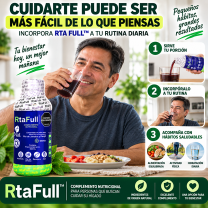 RTA FULL™ | COMPLEMENTO NUTRICIONAL PARA PERSONAS QUE BUSCAN CUIDAR SU HÍGADO