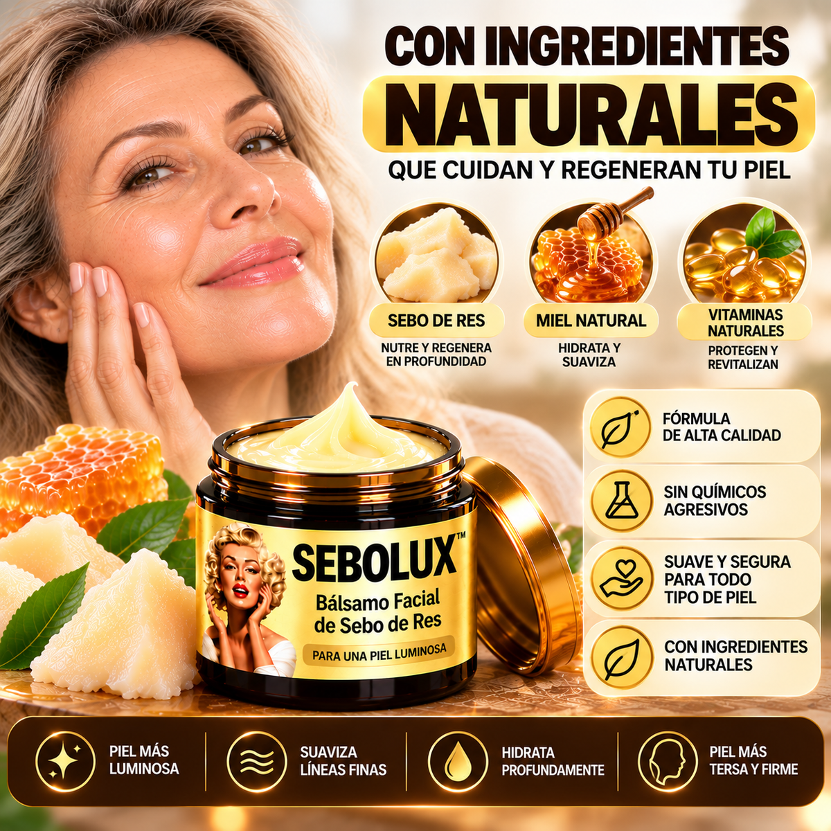 SEBOLUX™ | BÁLSAMO FACIAL DE SEBO DE RES PARA UNA PIEL LUMINOSA