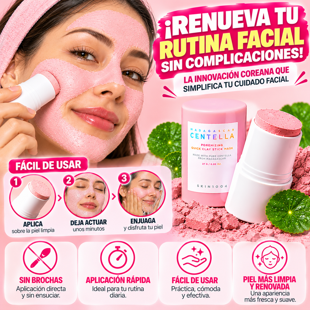 MASCARILLA FACIAL RENOVADORA 3 EN 1 EN BARRA | PUNTOS NEGROS, POROS Y CONTROL DE GRASA