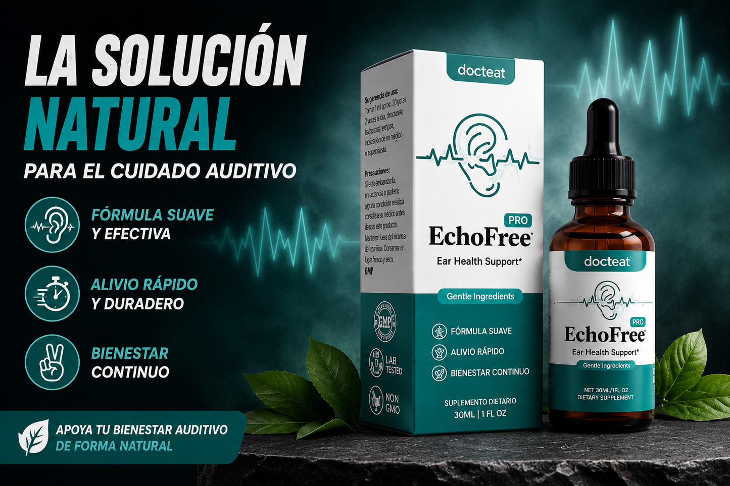 Echo Free - Alivia el zumbido, latidos, molestias en el oído