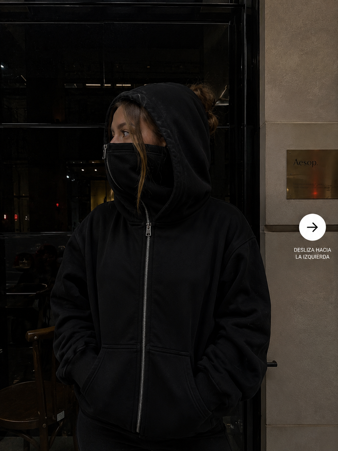 POLERA NINJA OVERSIZE™ - CON CUBRE ROSTRO Y CAPUCHA INTEGRADA